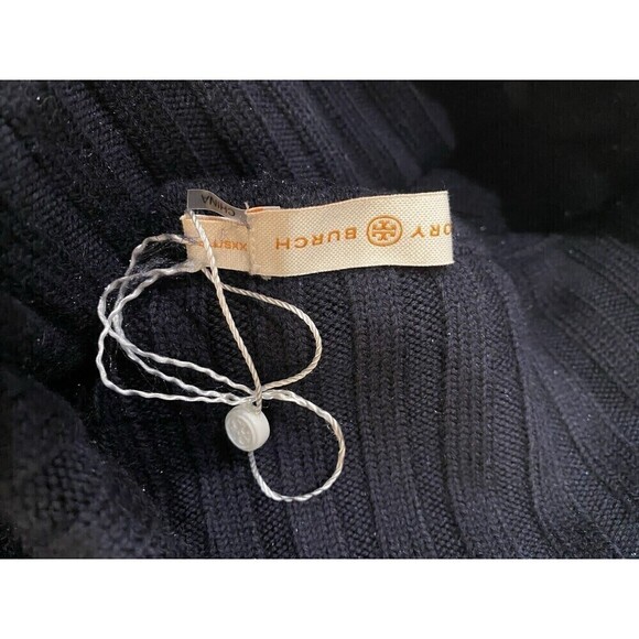 NWOT TORY BURCH Lurex Size XXS Merino Wool Sweater Midi Skirt Navy MSRP $398 - Picture 5 of 10